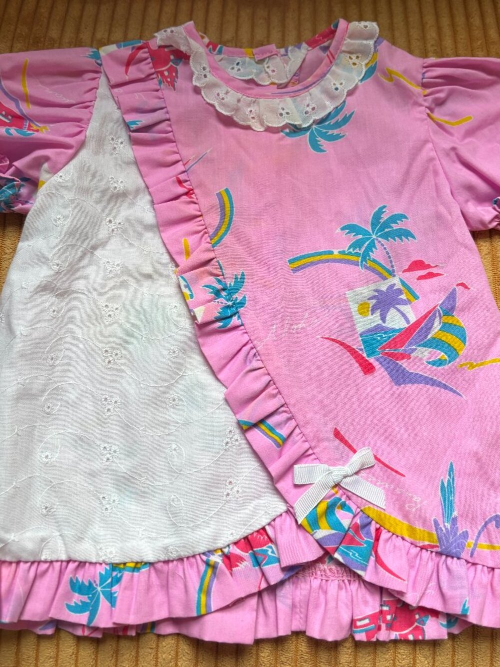 Vintage late 1980s Nikkii Hawaii Pink Tropical Muumuu Dress Size 18M